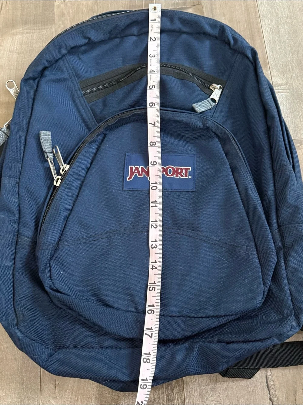 JanSport Backpack Navy Blue Unisex Back to School Large Adjustable Zip